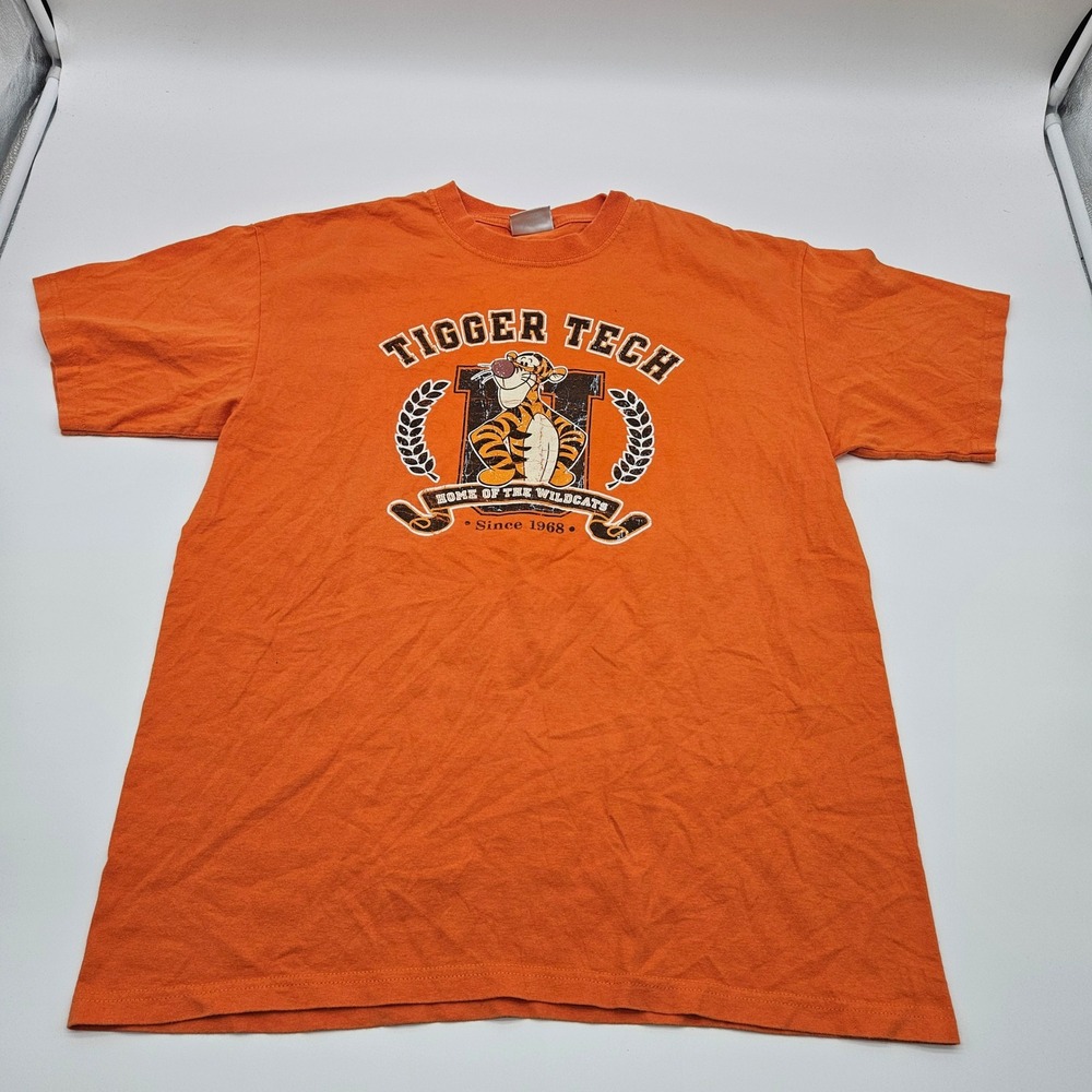 Disney Tigger Tech‎ Home of the Wildcats Since 1968 Orange T Shirt Adult Size Lg